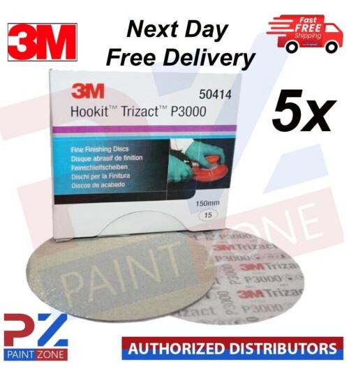 3M 5X Trizact P3000 150mm 6" Hookit Fine Finishing Sanding Discs 50414